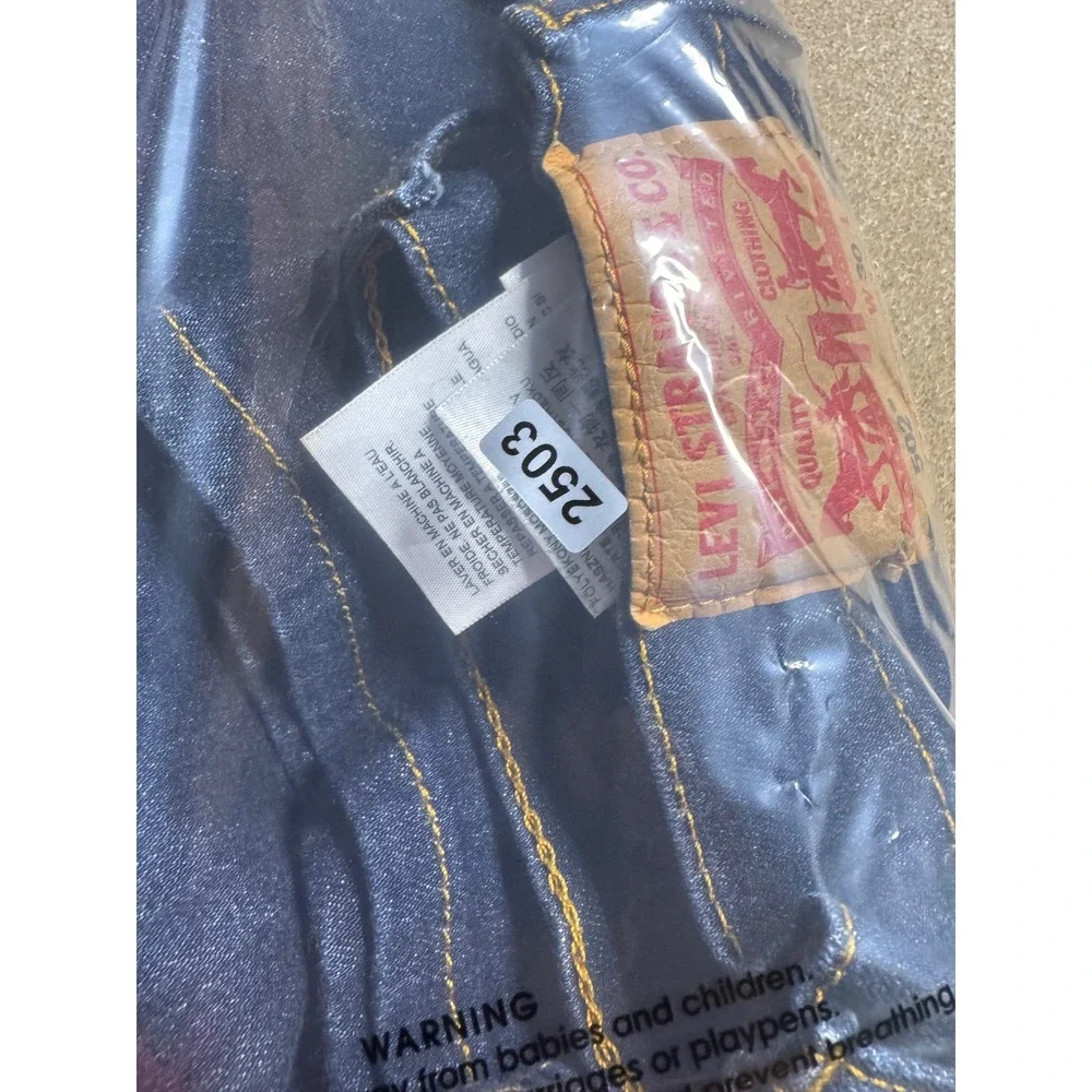 Levis 502 Regular BIG E Taper Jeans Mens 30x30 Dark Wash Indigo Blue Denim VTG